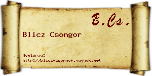 Blicz Csongor névjegykártya
